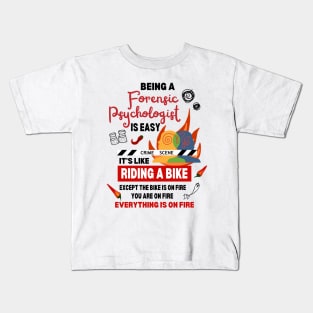 Funny Forensic Psychologist at the Crime Scene Investigating Kids T-Shirt